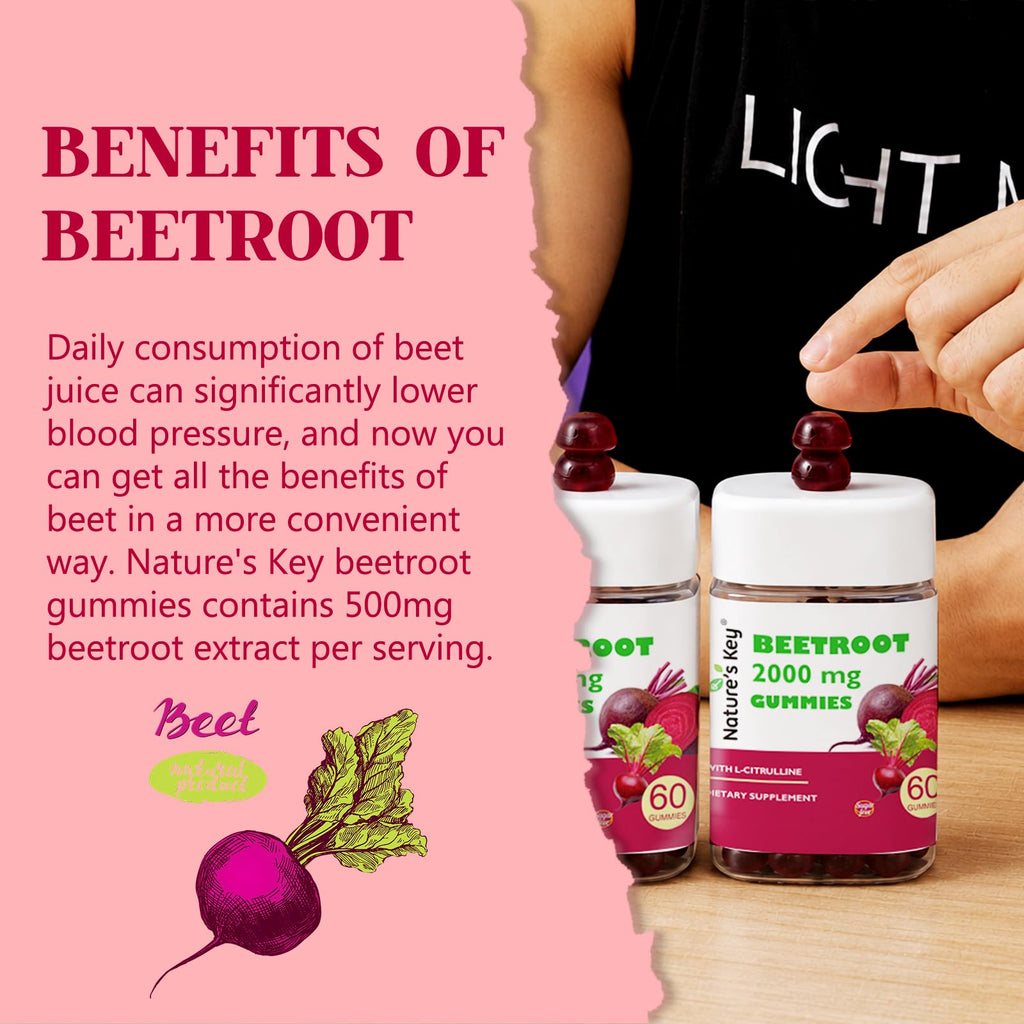 Beet Root Gummies 60 Count Vegan Non-GMO Gluten Free O96779