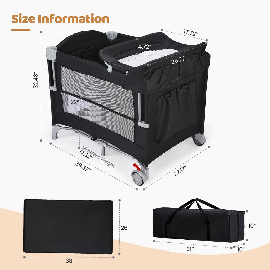 5-in-1 Pack and Play with Bassinet and Changing Table P4129