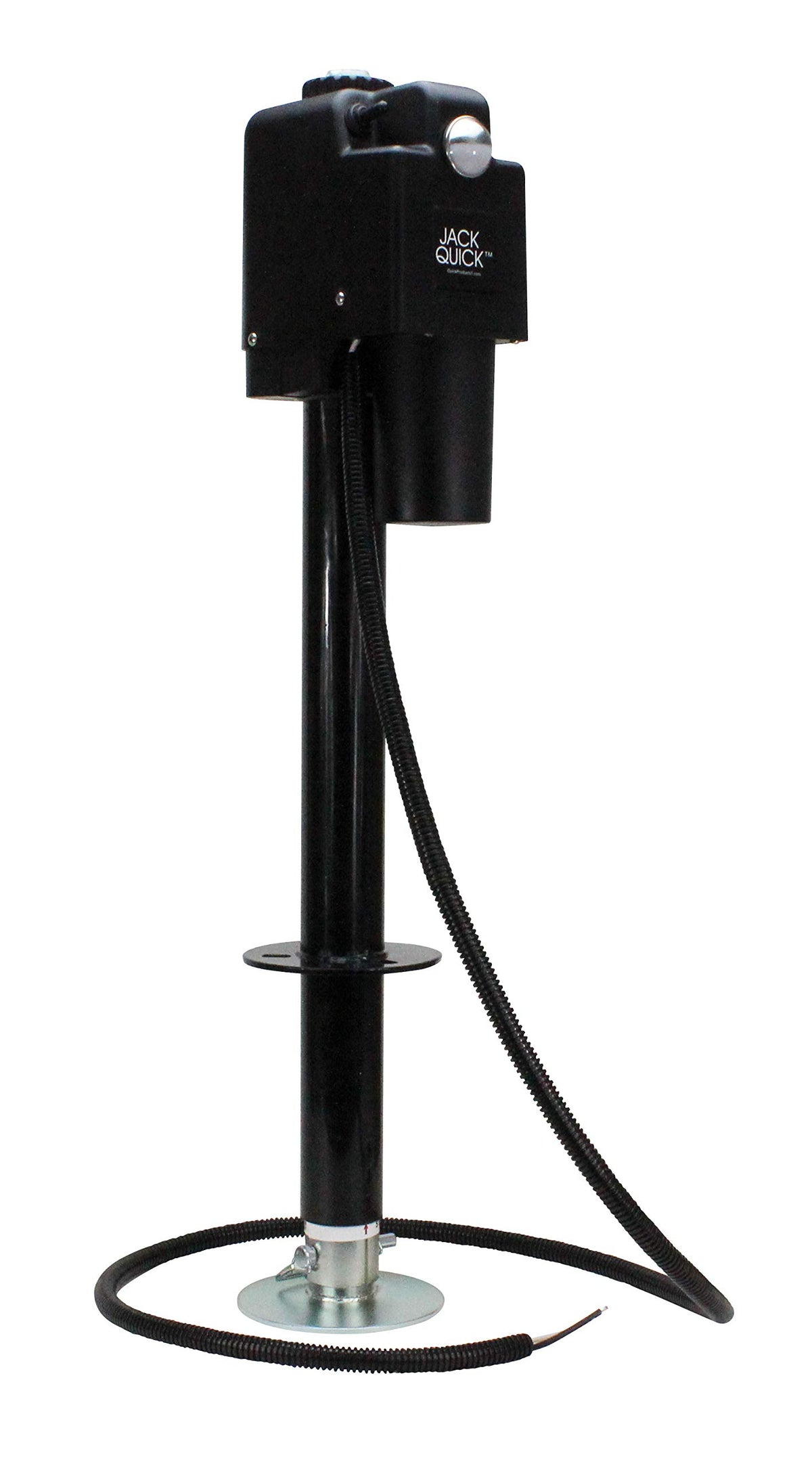 Electric A-Frame Tongue Jack with LED Work Light and Ground Wiring, 3,650 lbs. Capacity, Black Q723