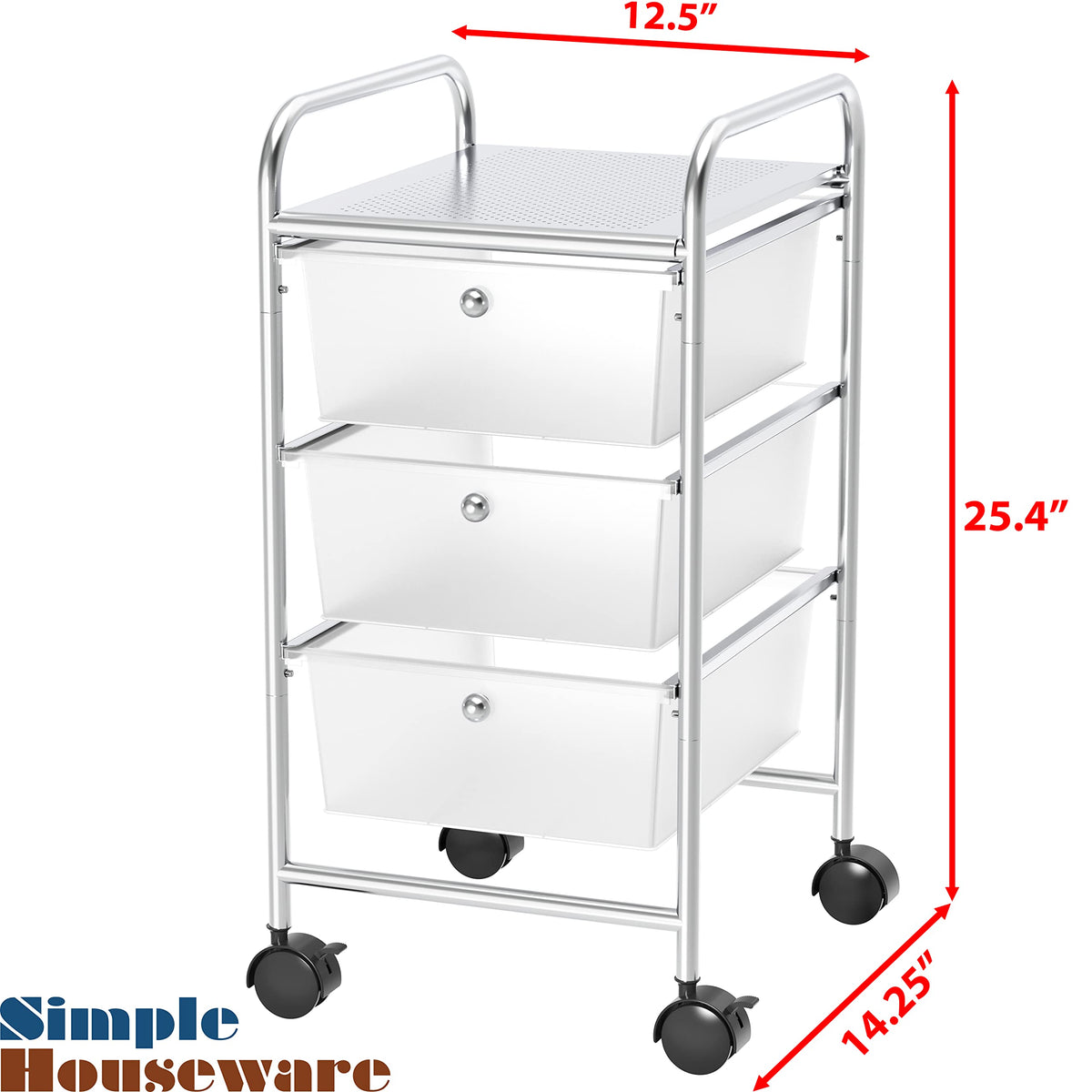 3 Drawers Rolling Utility Cart V89629