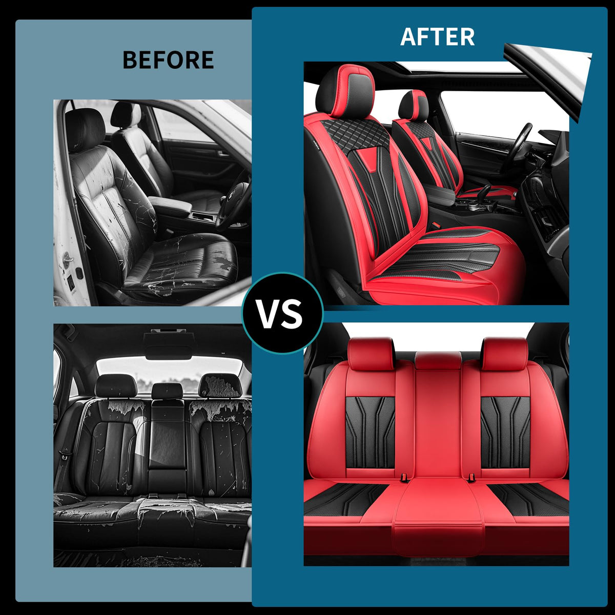 Red & Black Car Seat Covers F14019