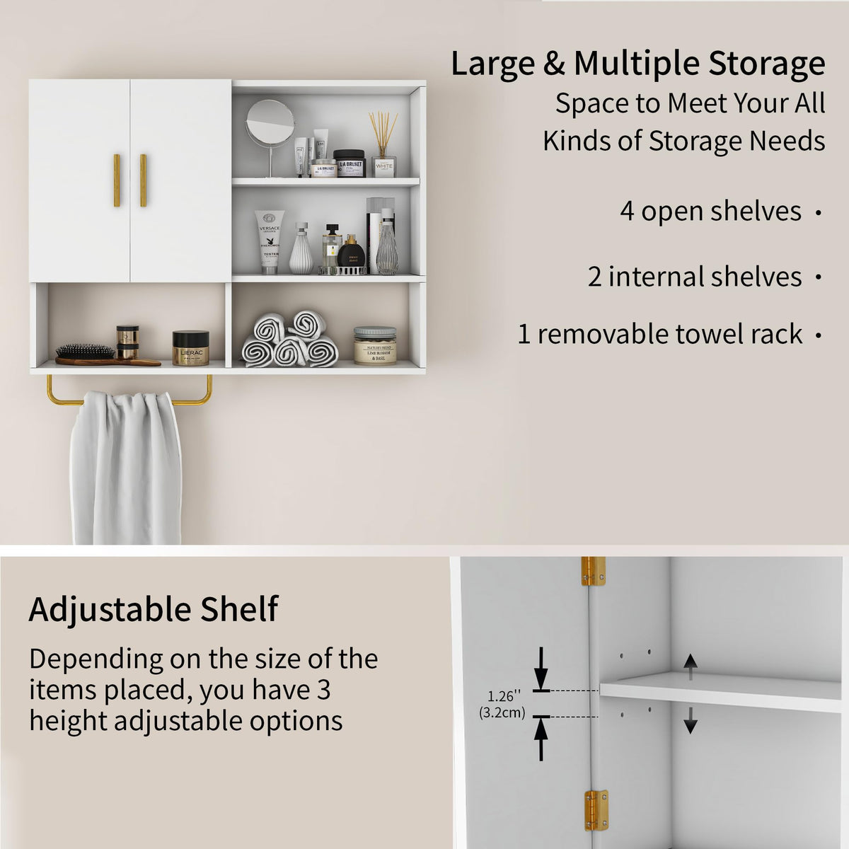 Wood Wall Mounted Bathroom Cabinet P2223