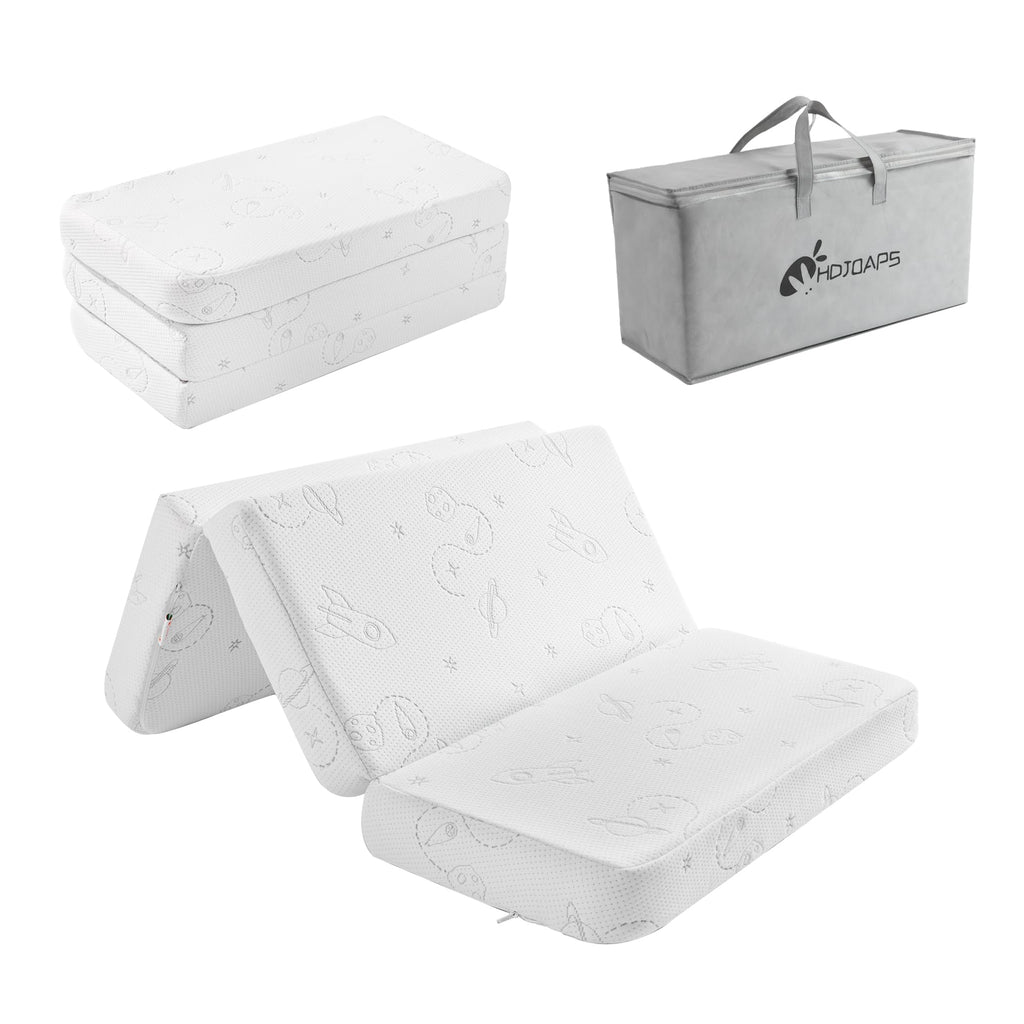 Trifold Pack and Play Mattress 38''x26'' with Washable Cover and Travel Bag N381