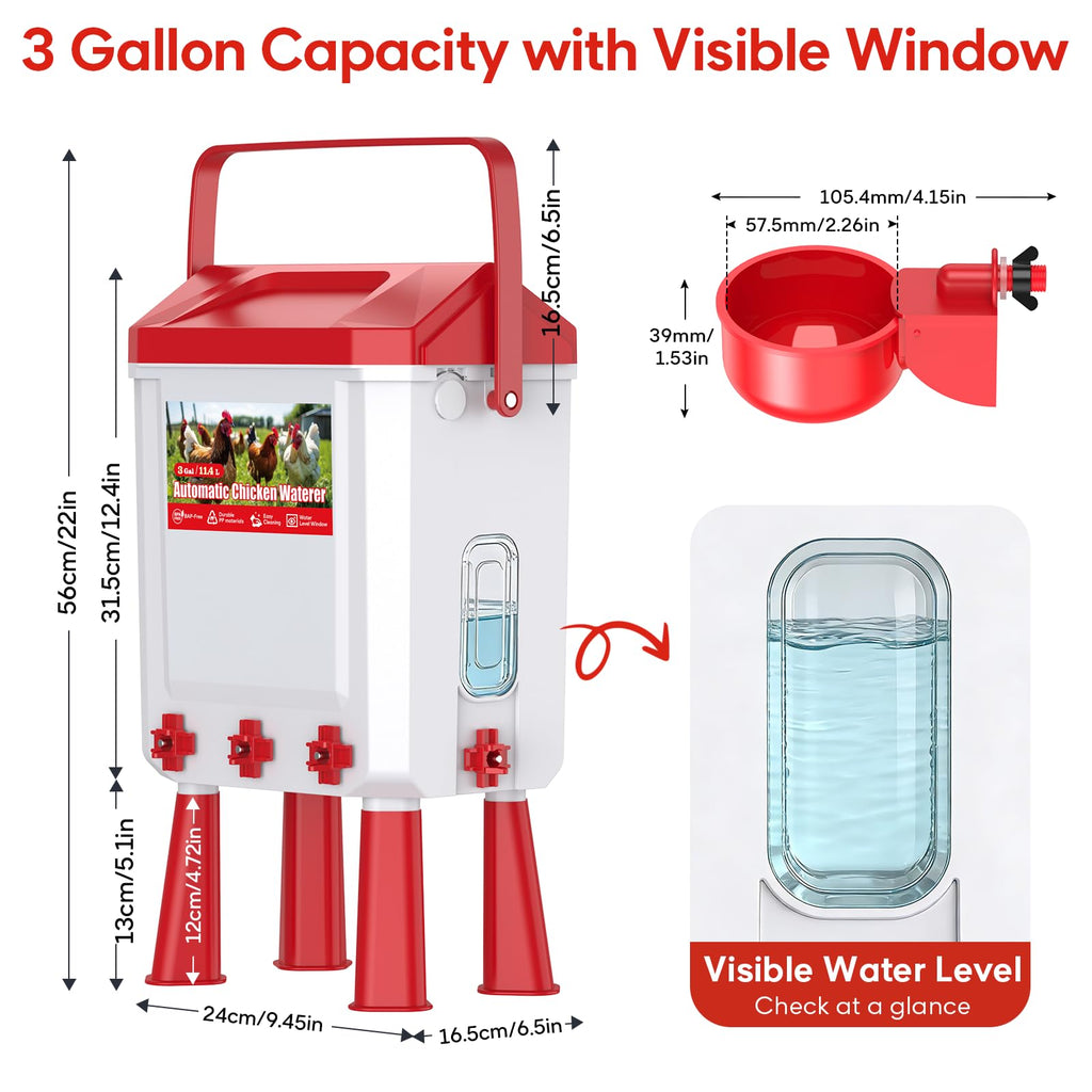Automatic Chicken Waterer 3 Gallons with Float Valve C694