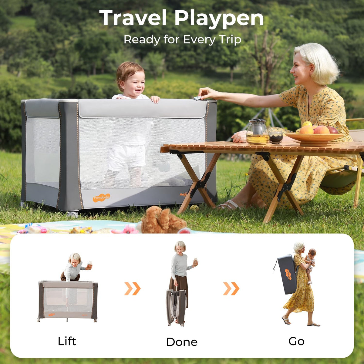 3-in-1 Pack and Play with Bassinet & Changing Table O349
