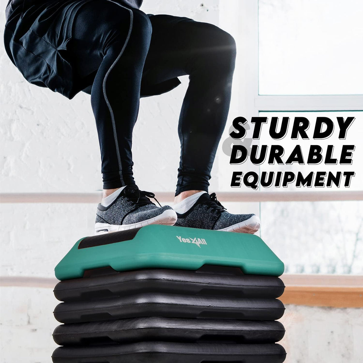 Adjustable Aerobic Step Platform with Stackable Risers V145