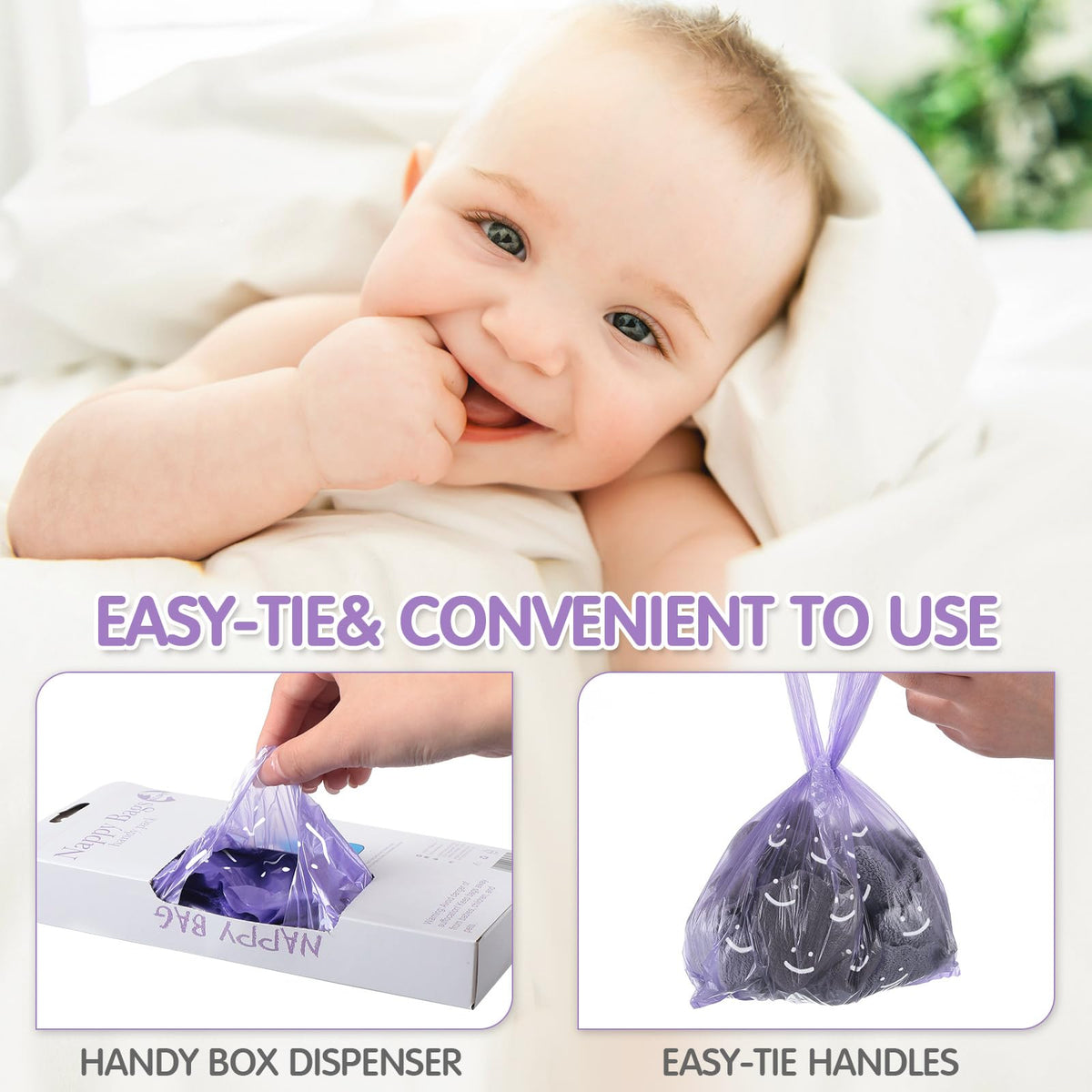1600 Count Scented Disposable Diaper Bags with Tie Handle Y442797