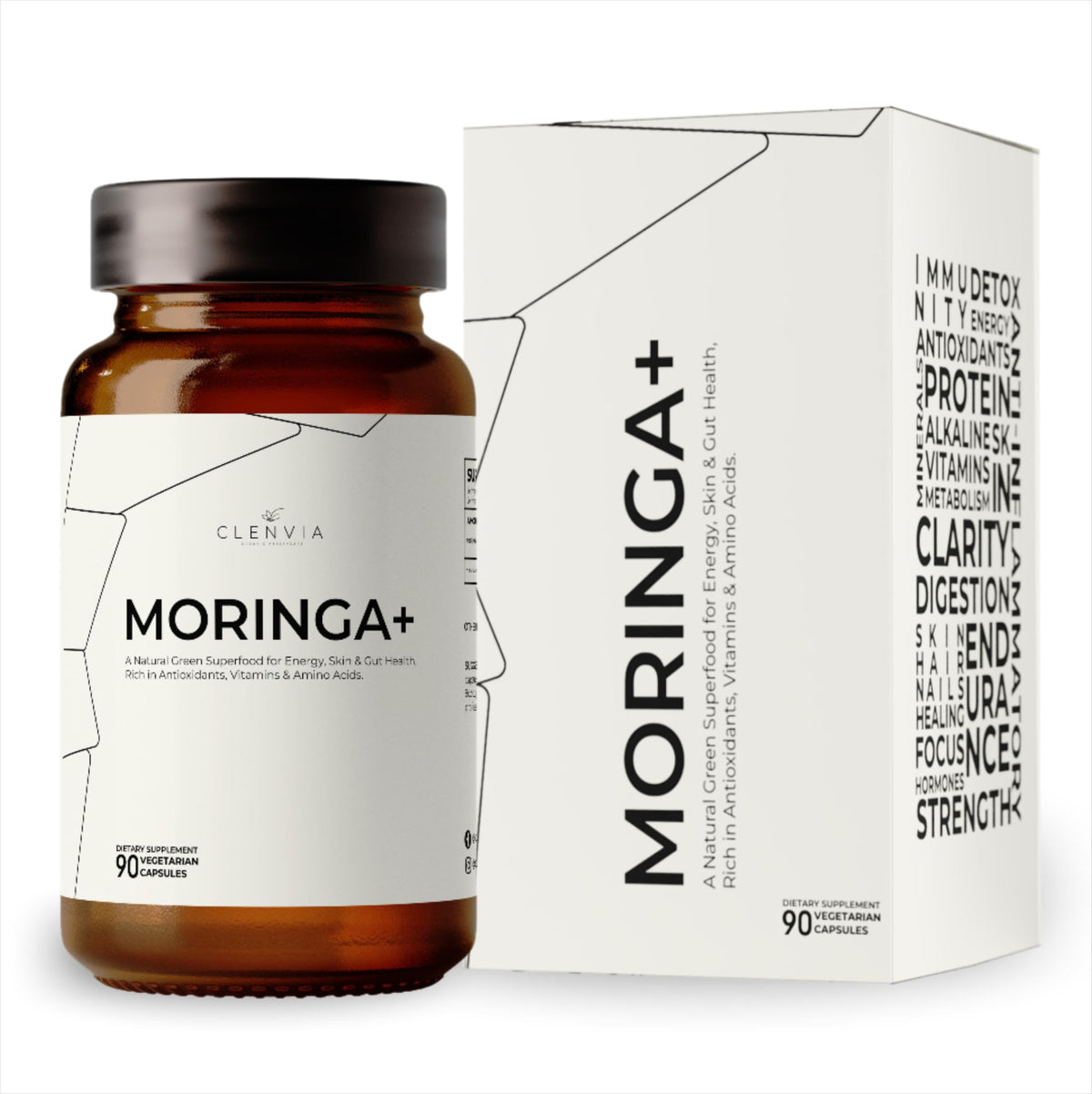 90 Capsules 1000mg Organic Moringa Leaf Powder Capsules L99045