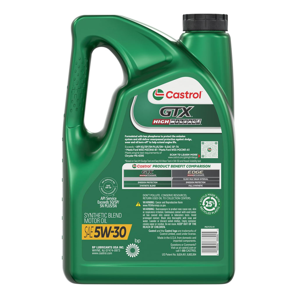 5W-30 Synthetic Blend Motor Oil, 5 Quarts A582