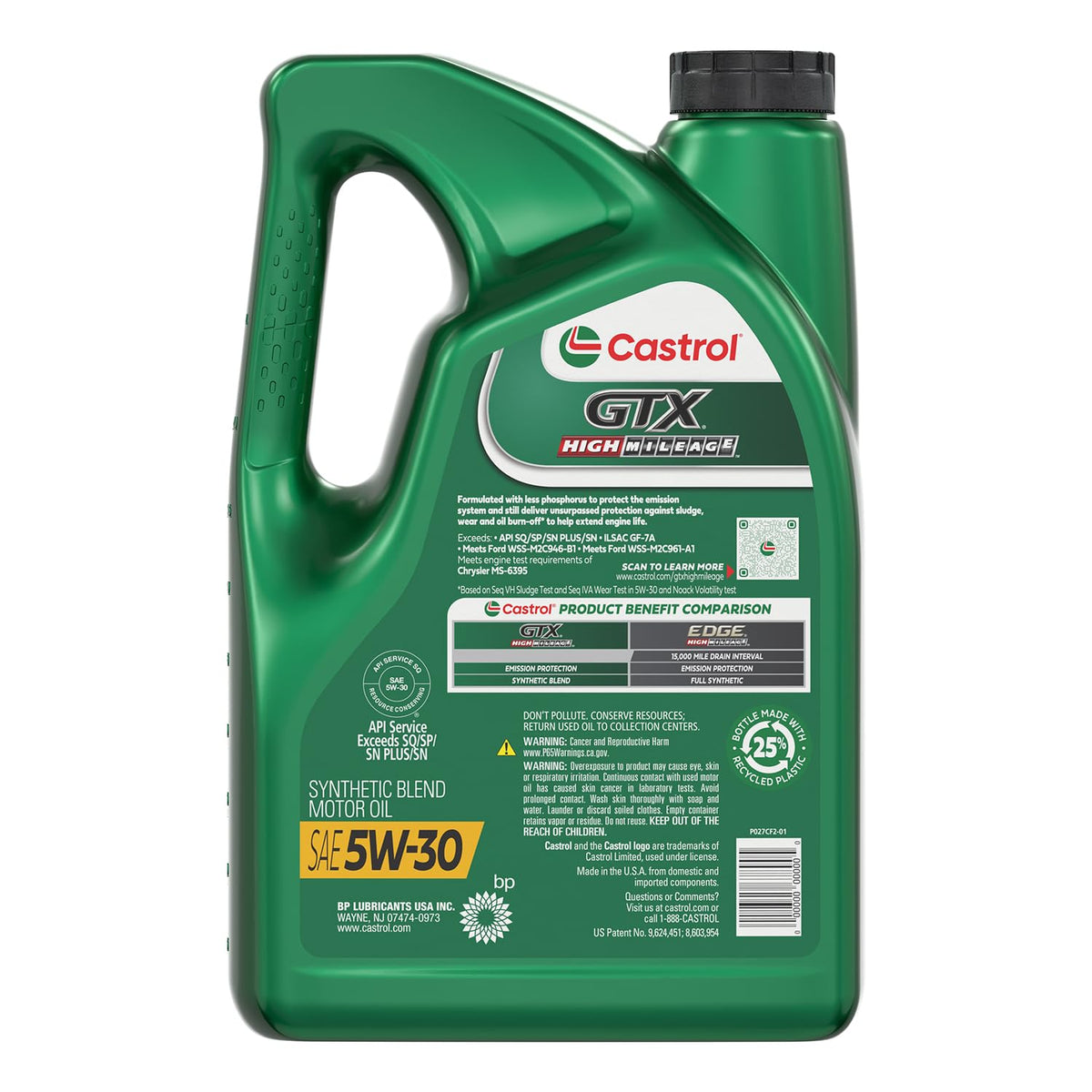 5W-30 Synthetic Blend Motor Oil, 5 Quarts A582