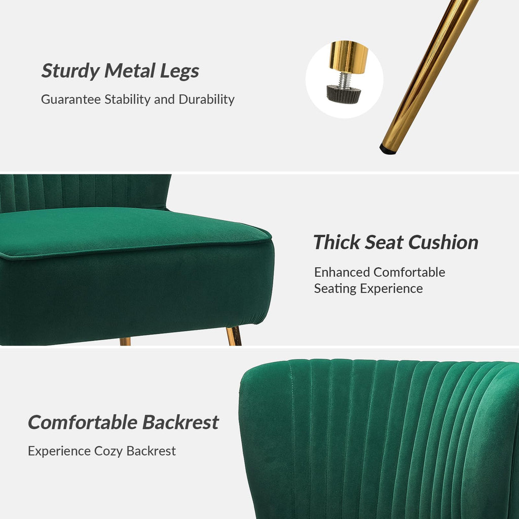 Velvet Accent Chair Set of 2 Green Z98591