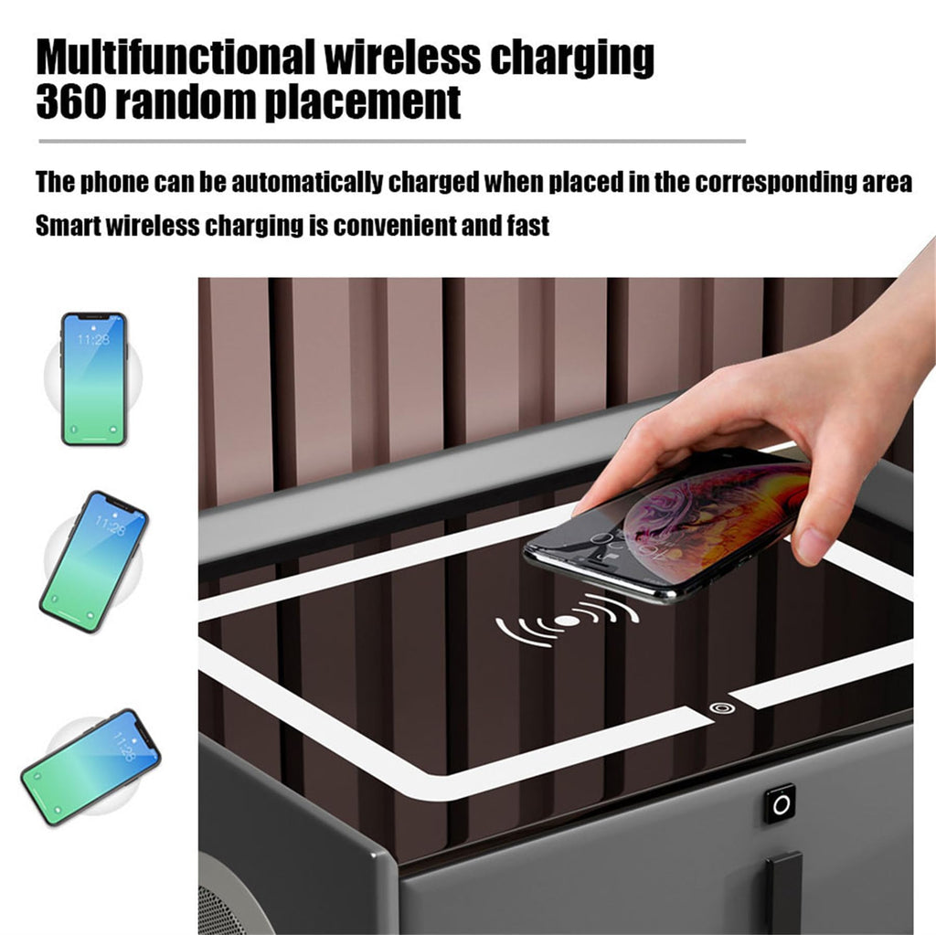 Pink 3 Drawer Smart Bedside Table with USB Charging C1787