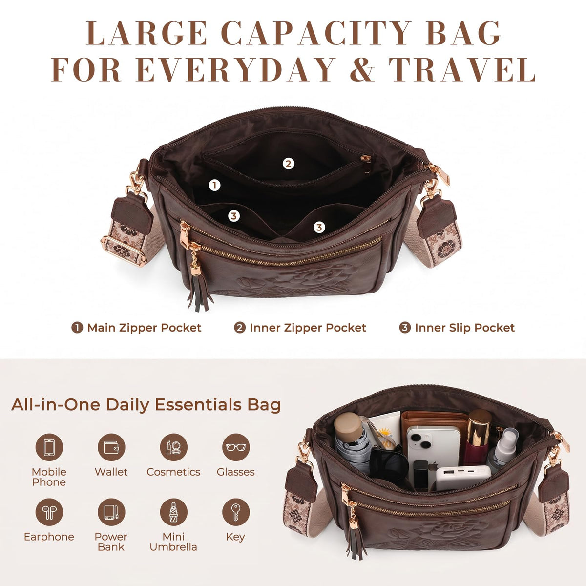 Vegan Leather Crossbody Bag J156