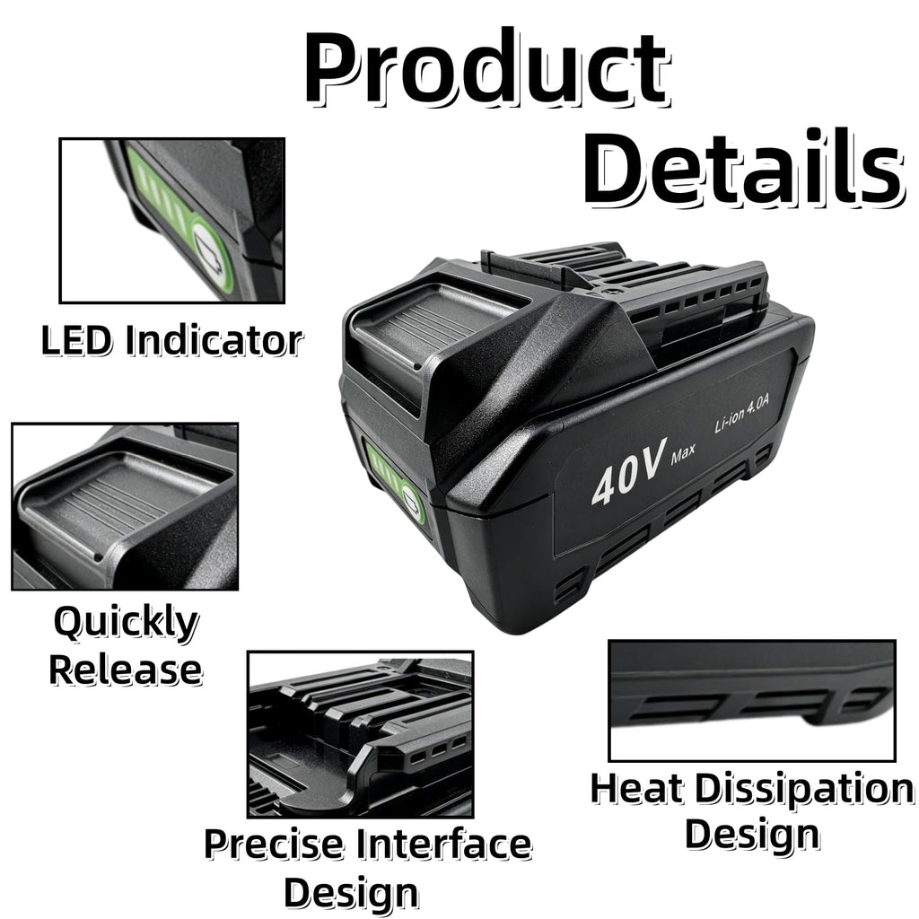 40V 4.0Ah Battery 2 Pack T640