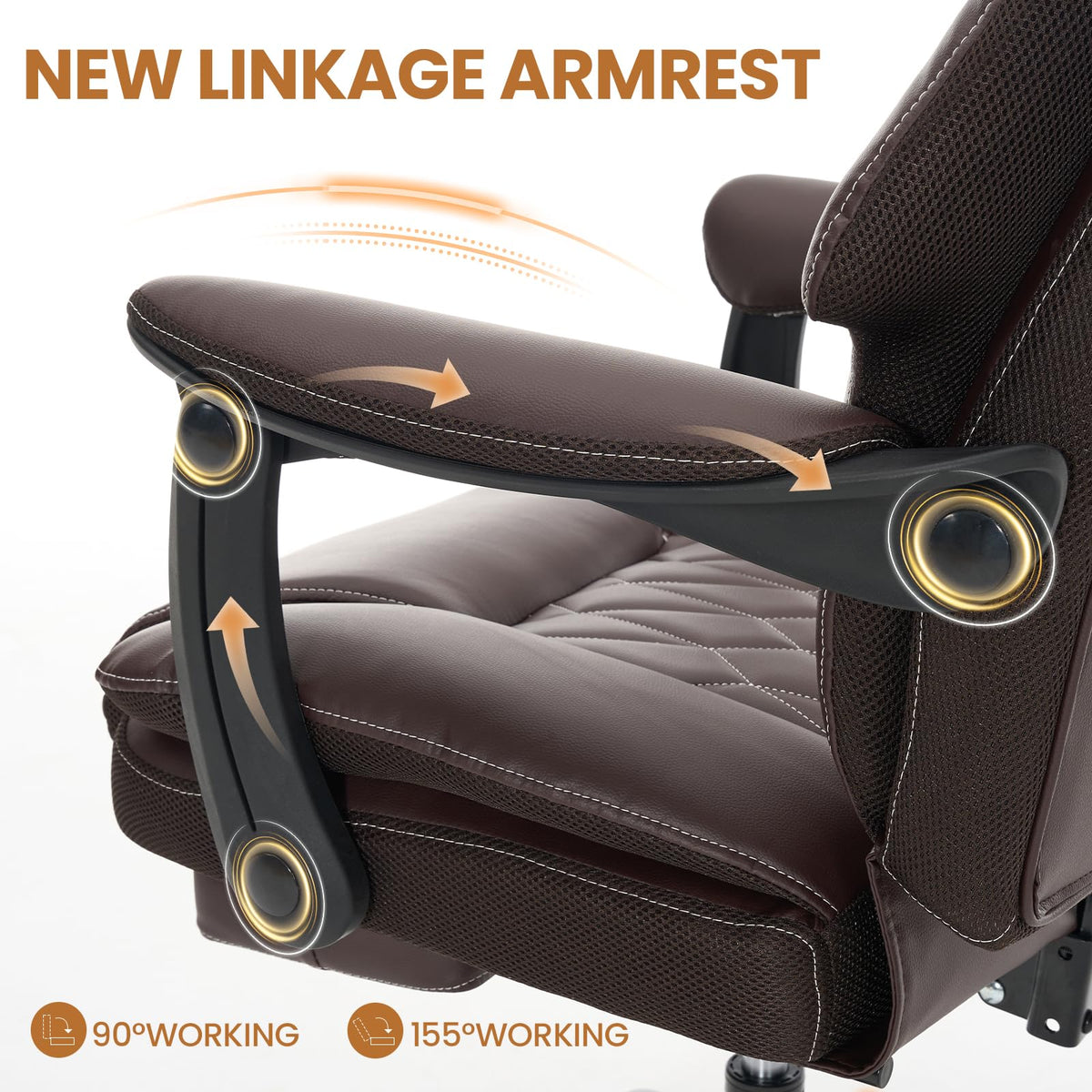 500lbs Big and Tall Office Chair with Footrest B4858