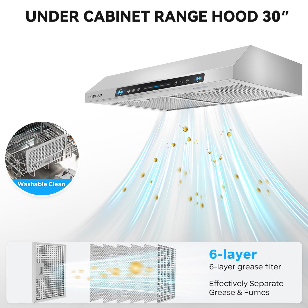 30 Inch 550 CFM Stainless Steel Under Cabinet Range Hood P6353