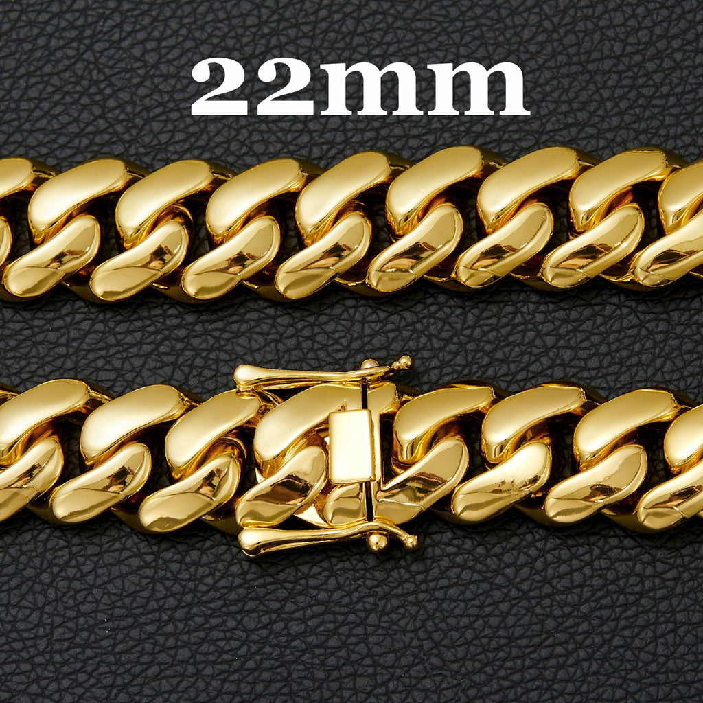 Stainless Steel Cuban Link Chain Necklace J5055
