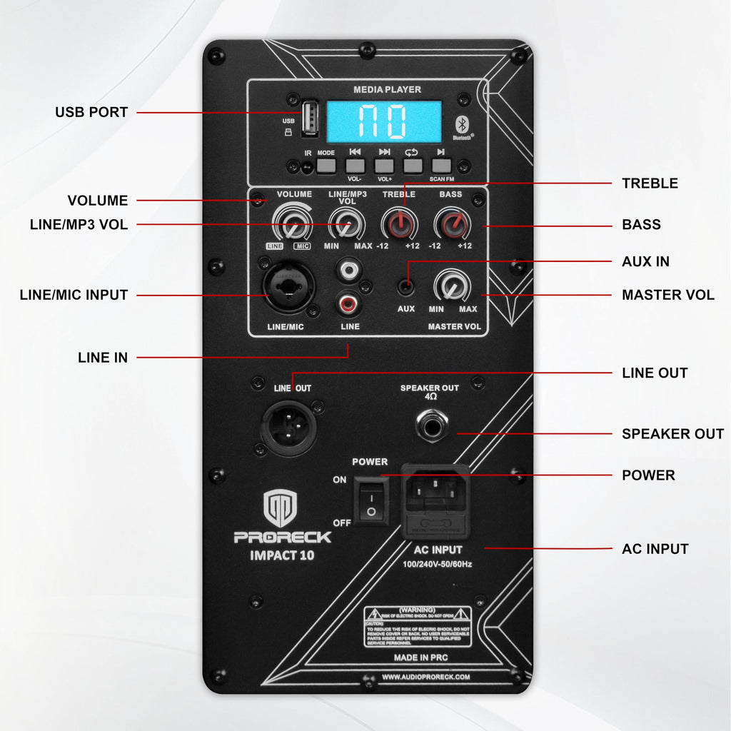 10-Inch Bluetooth PA Speaker System with Wired Microphone X7476