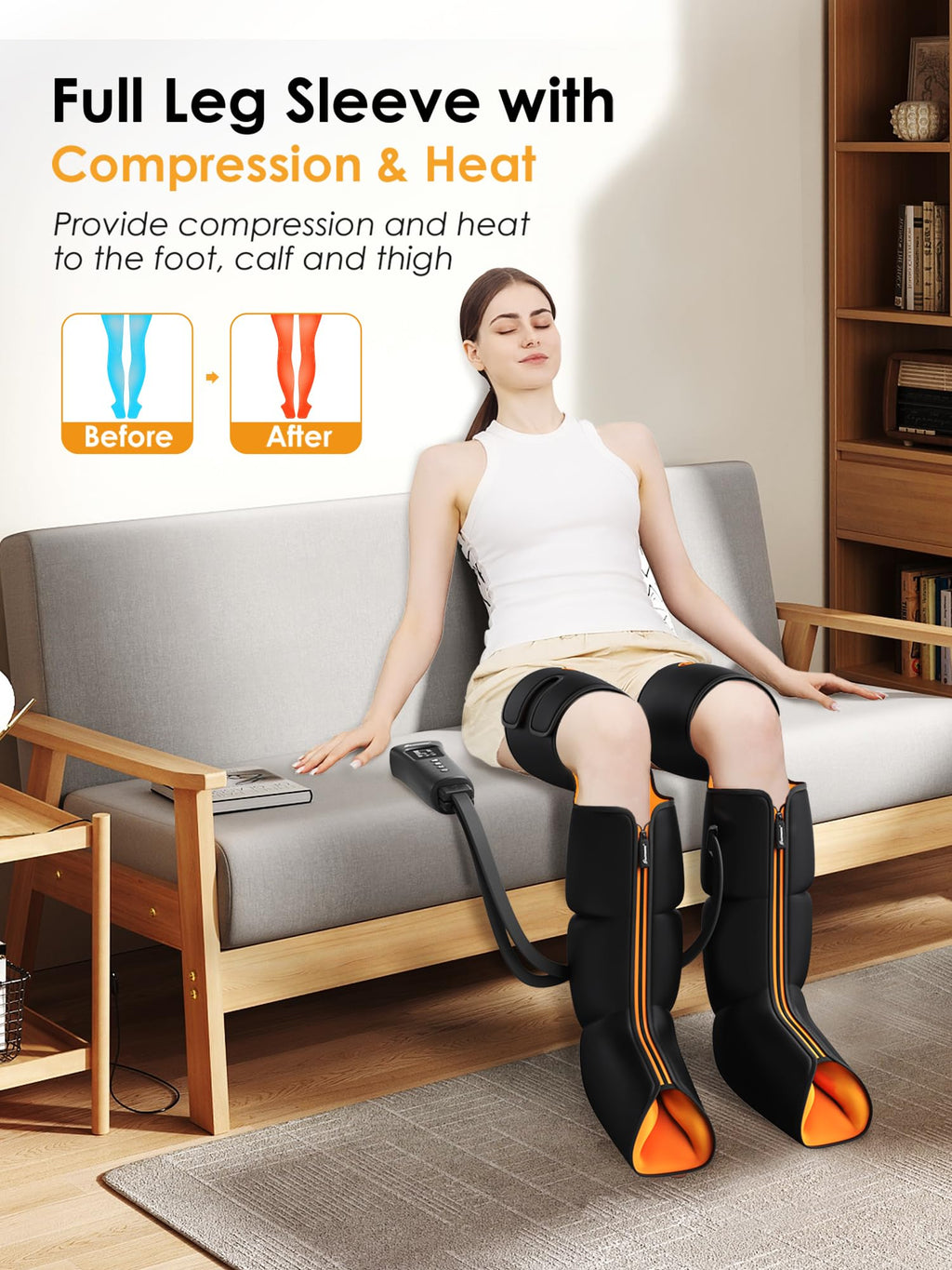 Air Compression Leg Massager with Heat W3963