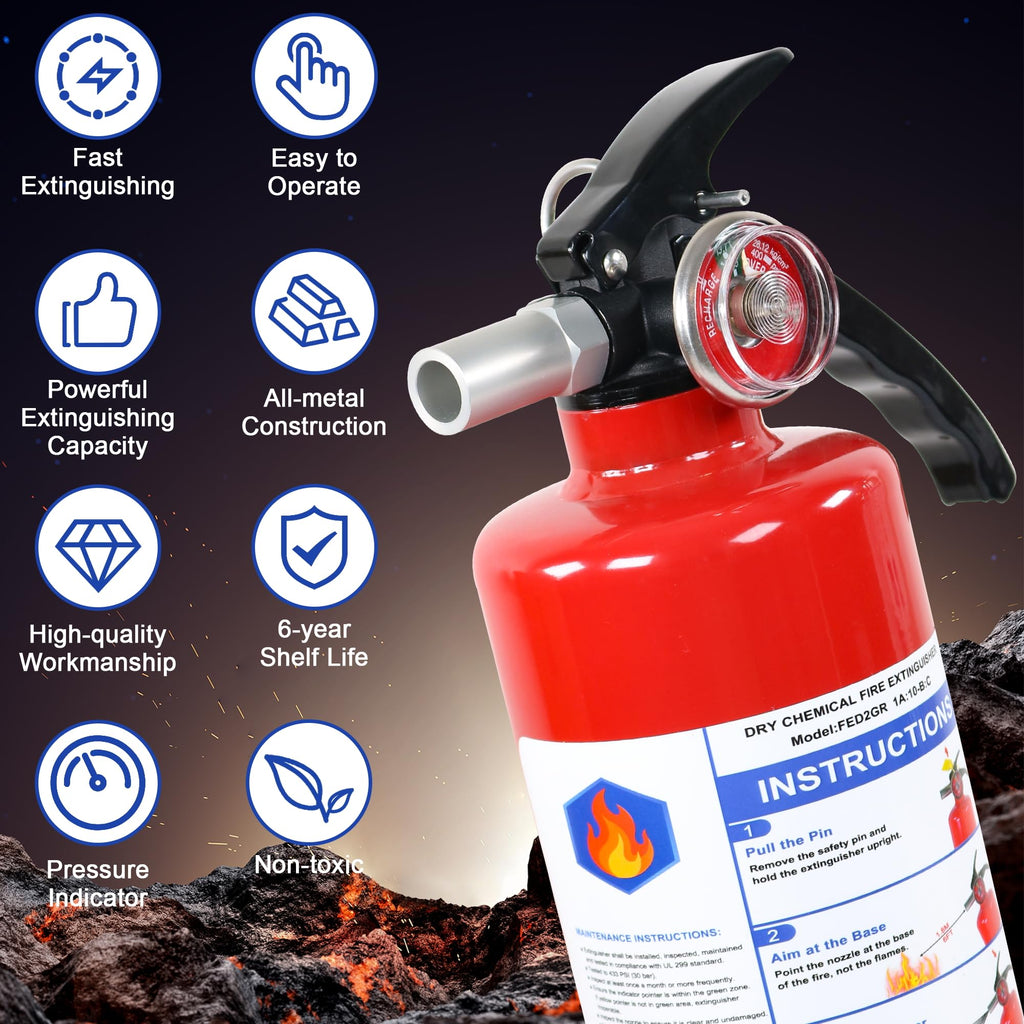 4 Pack ABC Dry Chemical Fire Extinguishers M5516