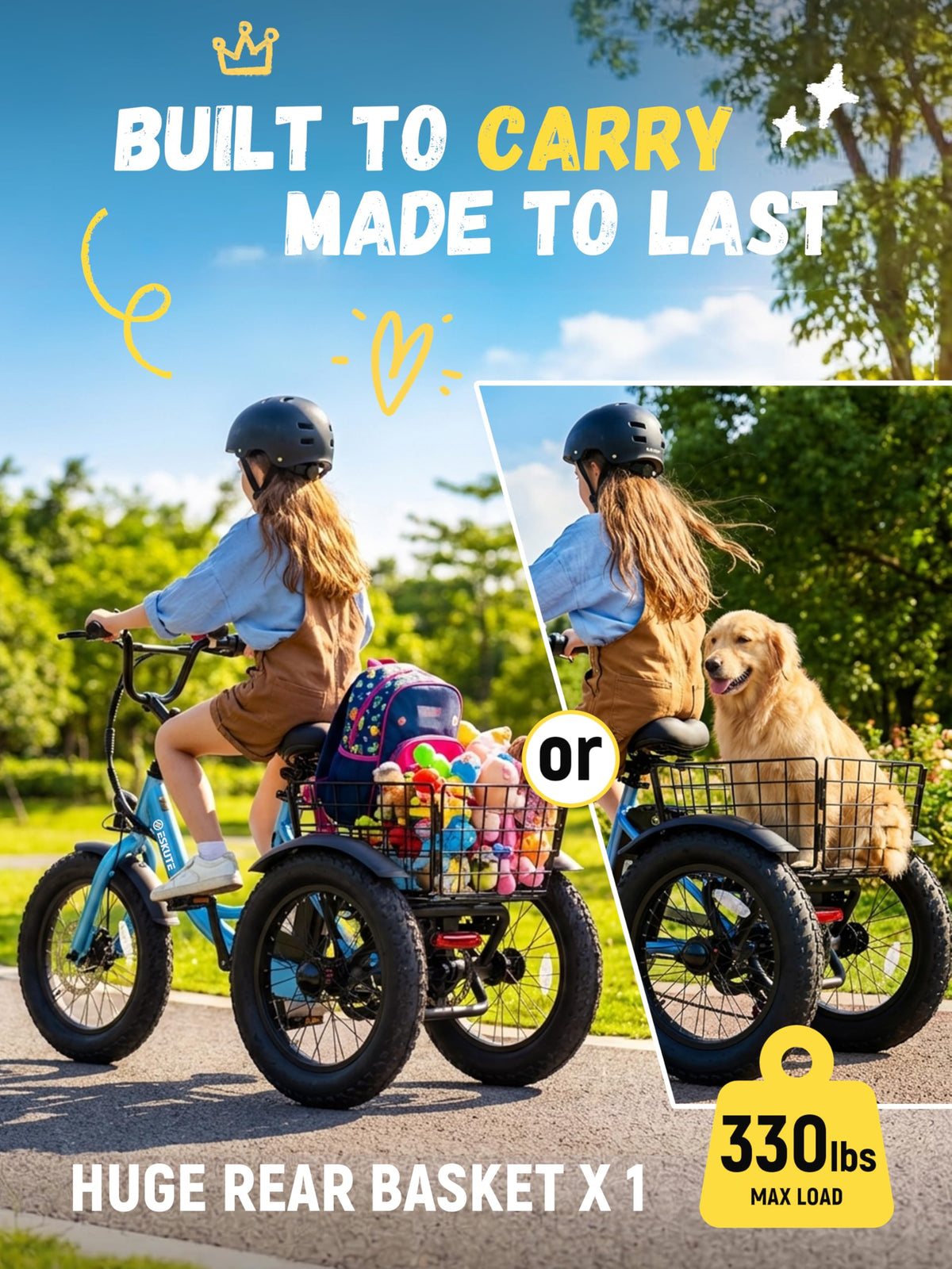 Blue Fat Tire Folding Electric Trike R245790