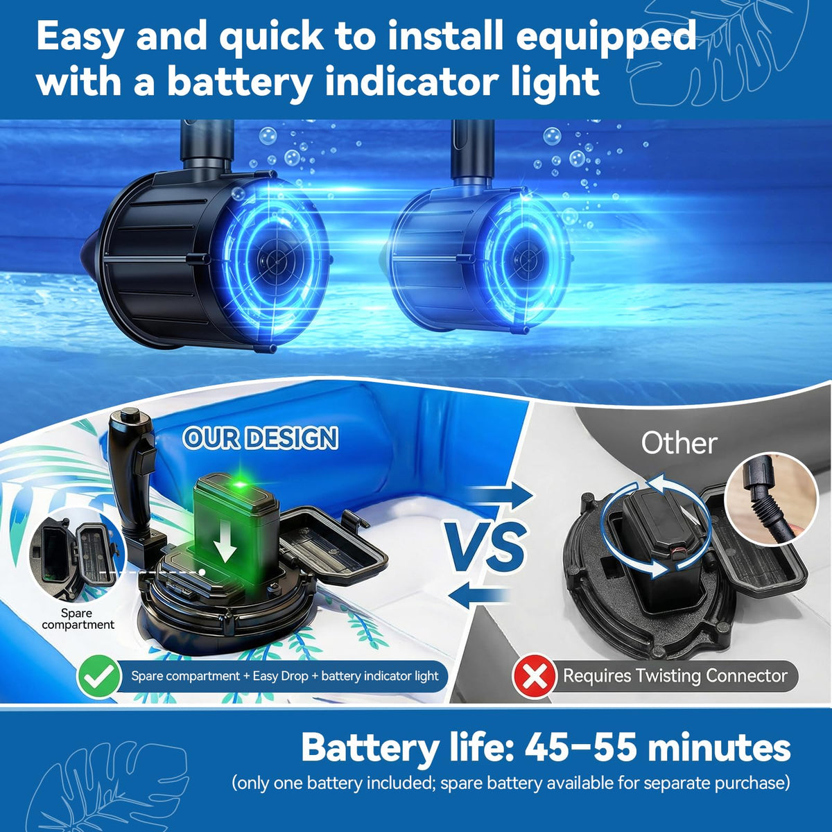 Rechargeable Motorized Pool Float Lounger with Canopy and Cup Holder Q4940