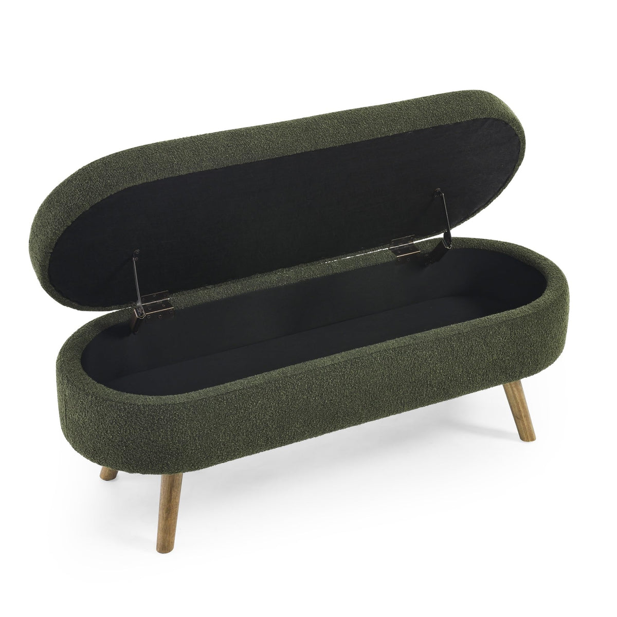 Green Oval Storage Ottoman Bench F246560