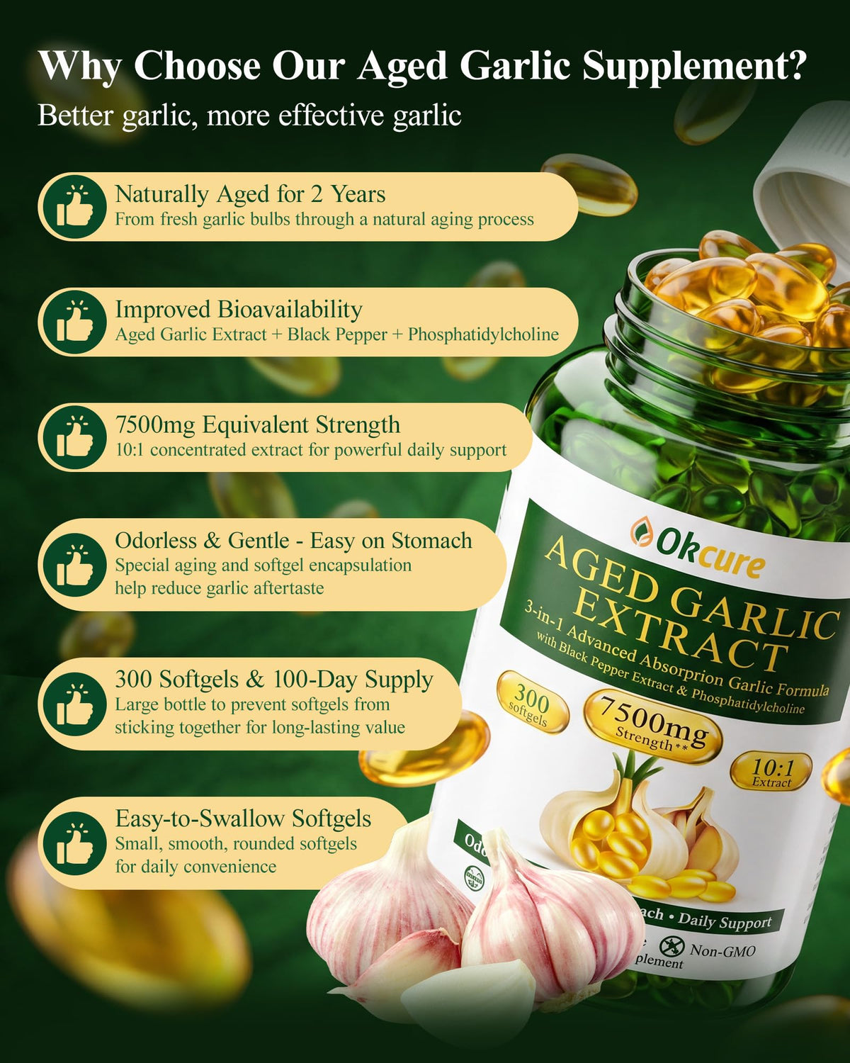 Odorless Garlic Supplement 300 Softgels Q4479