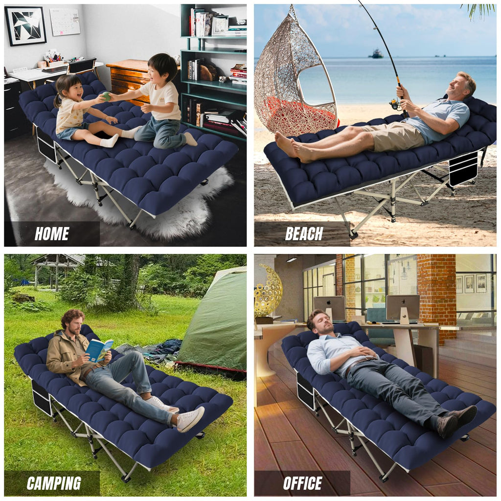 Folding Camping Cot with Mattress and Carry Bag A448