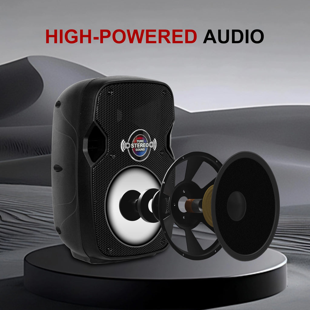 10-Inch Bluetooth PA Speaker System with Wired Microphone X7476