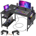 40 inch L Shaped Computer Desk with Power Outlets H43673
