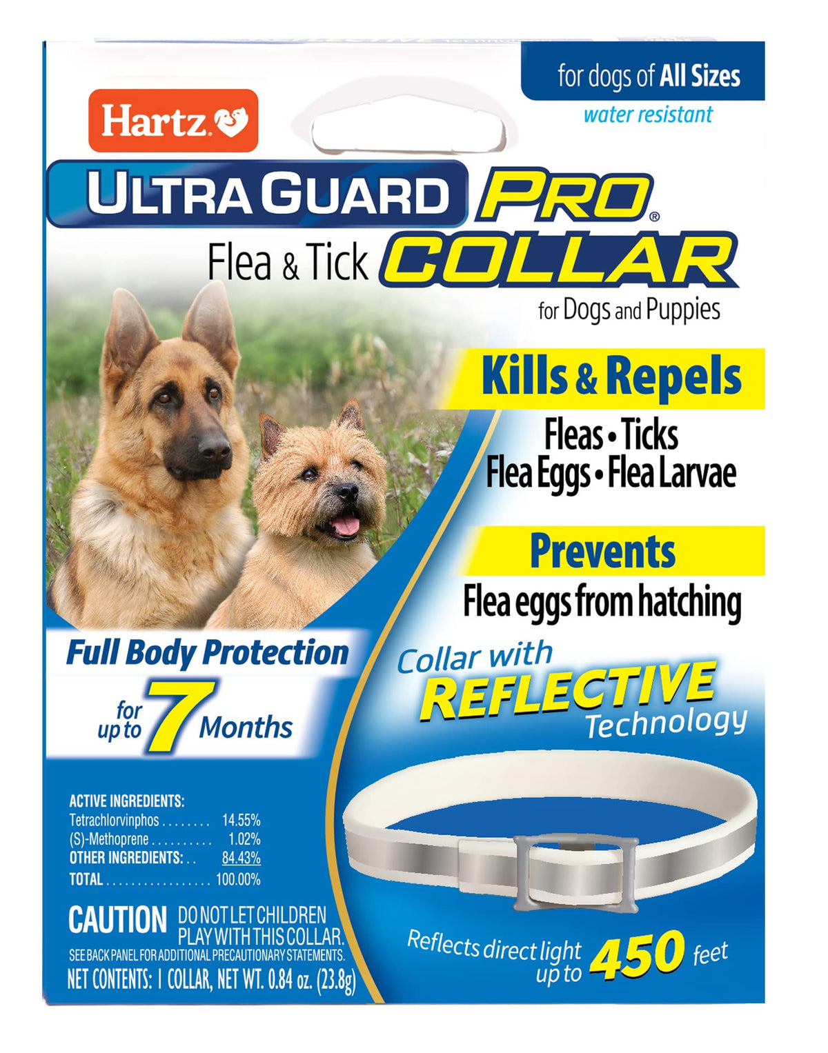 Reflective Flea & Tick Collar for Dogs and Puppies, 7 Month, 1 Count Z324