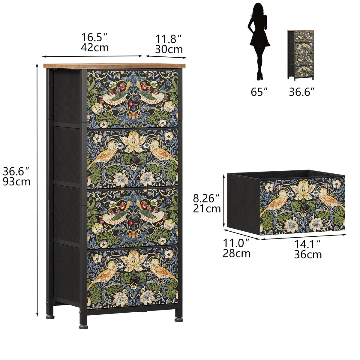 Brown 4 Drawer Dresser H7334