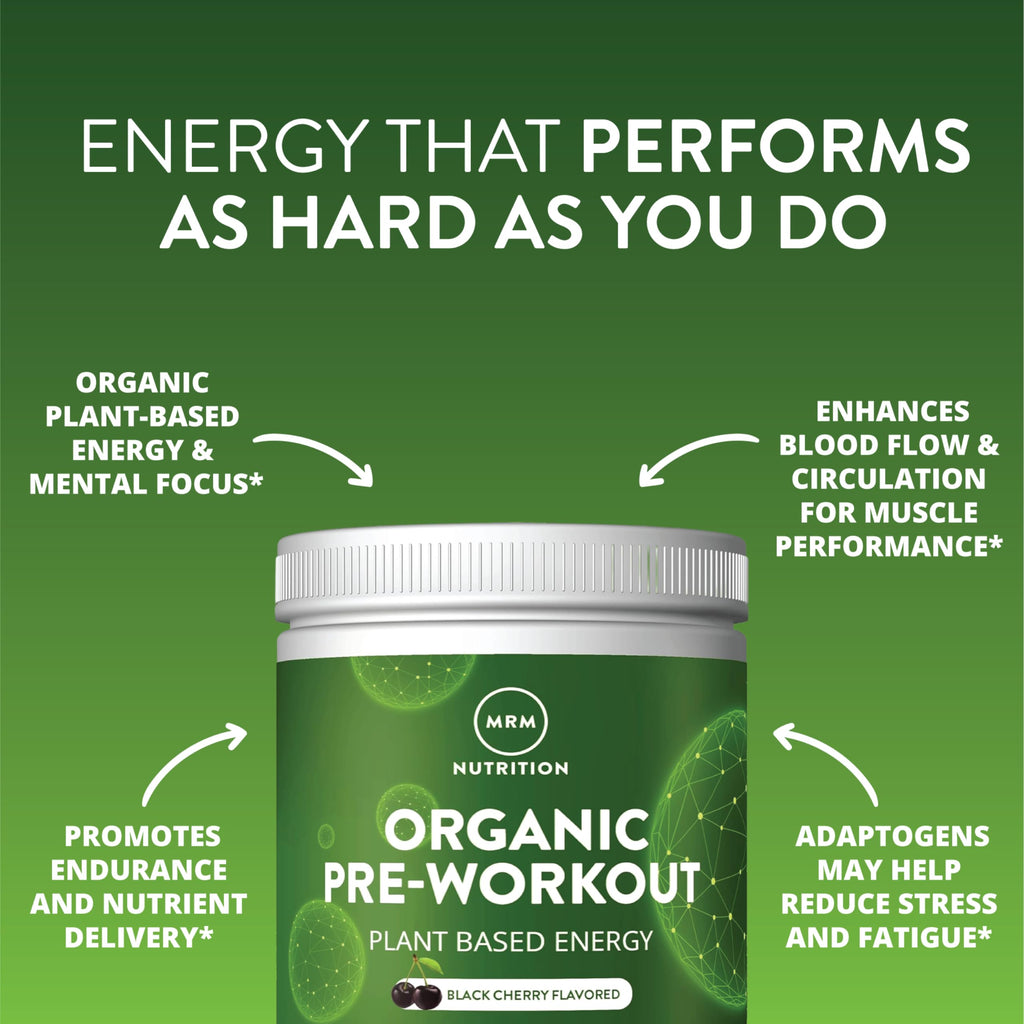 Organic Pre-Workout Powder Black Cherry 20 Servings V2880