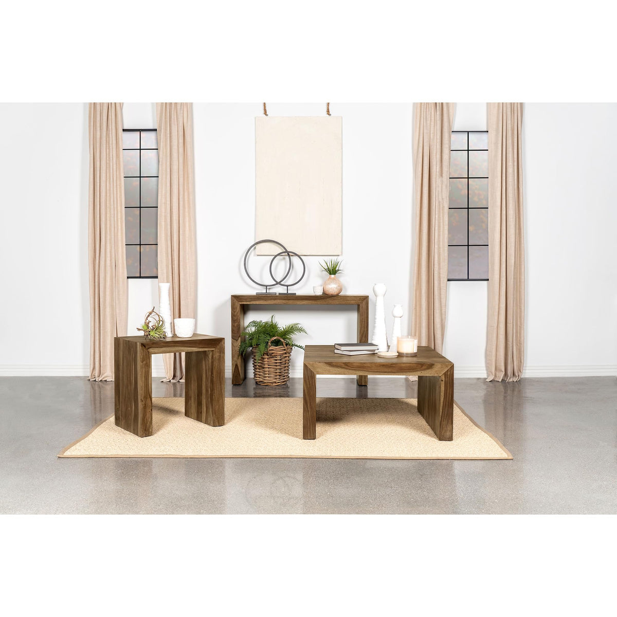 Solid Wood Square Coffee Table 34x34x18 Inches D781324