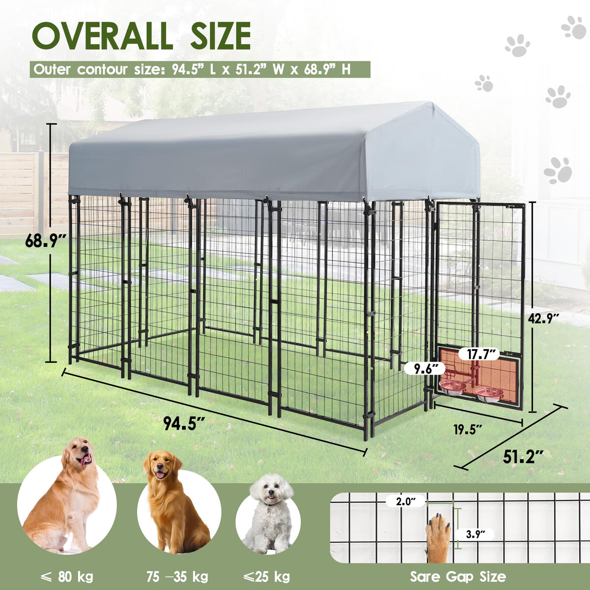 8x4x6 FT Dog Kennel G161