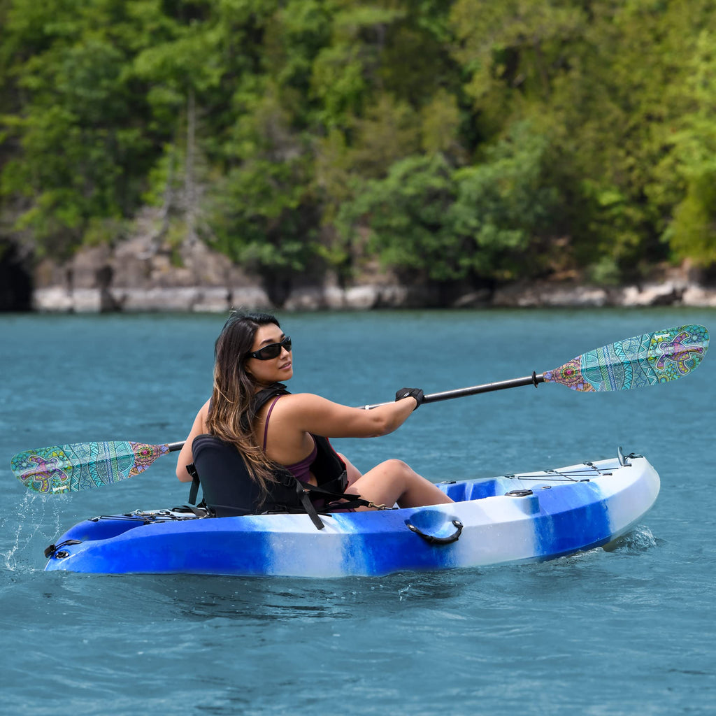 Fiberglass Kayak Paddle 90.5 inches Adjustable Carbon Fiber Shaft C588037