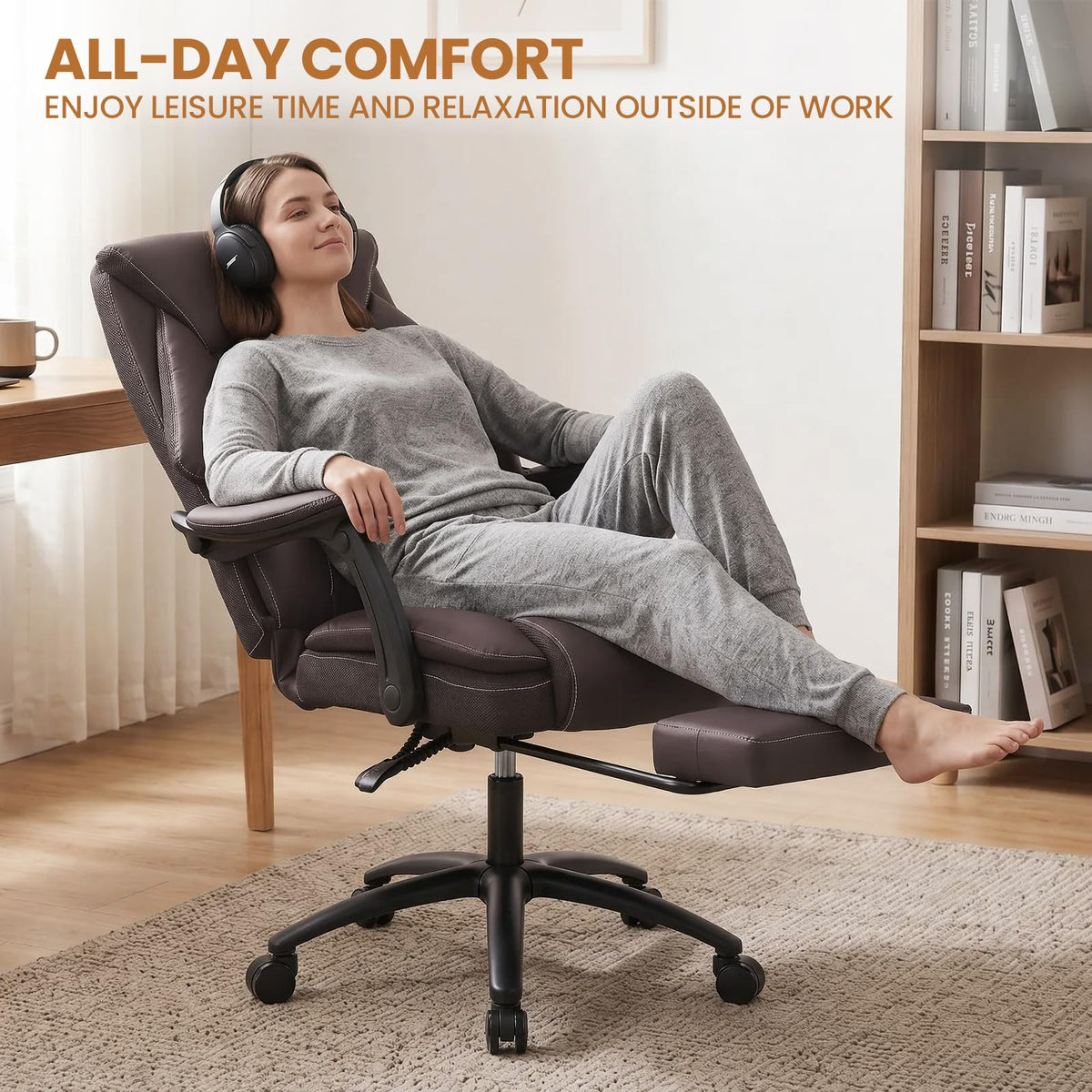 500lbs Big and Tall Office Chair with Footrest B4858