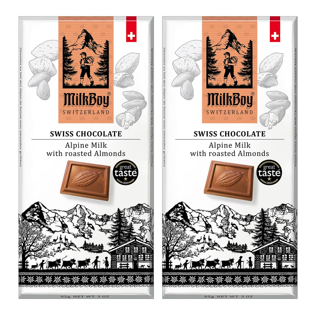 Milk Chocolate Bar with Almonds 3 oz 2 Pack A6518