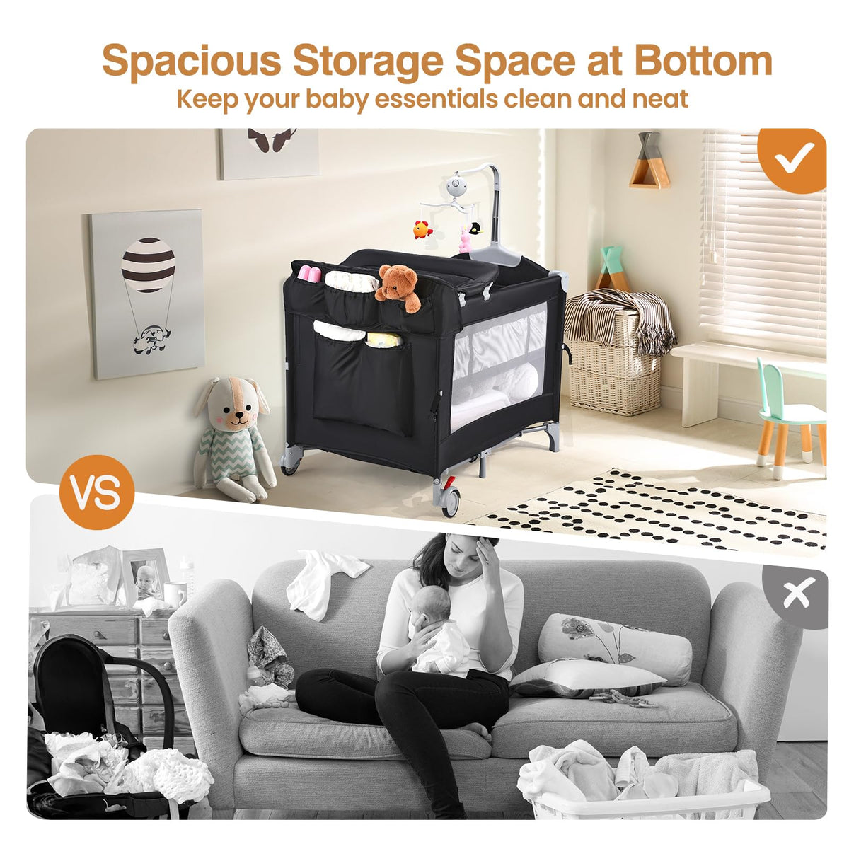 5-in-1 Pack and Play with Bassinet and Changing Table P4129