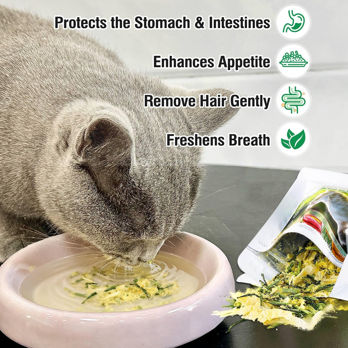 Freeze Drying Cat Grass Treats with Chicken & Egg Yolk 2.3 oz D865