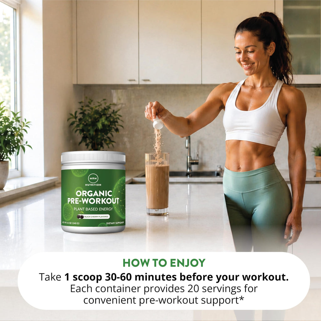 Organic Pre-Workout Powder Black Cherry 20 Servings V2880