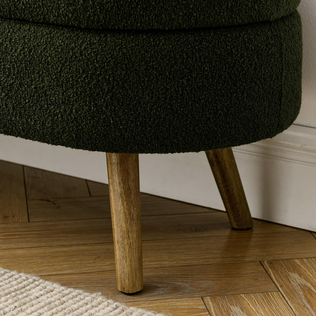 Green Oval Storage Ottoman Bench F246560