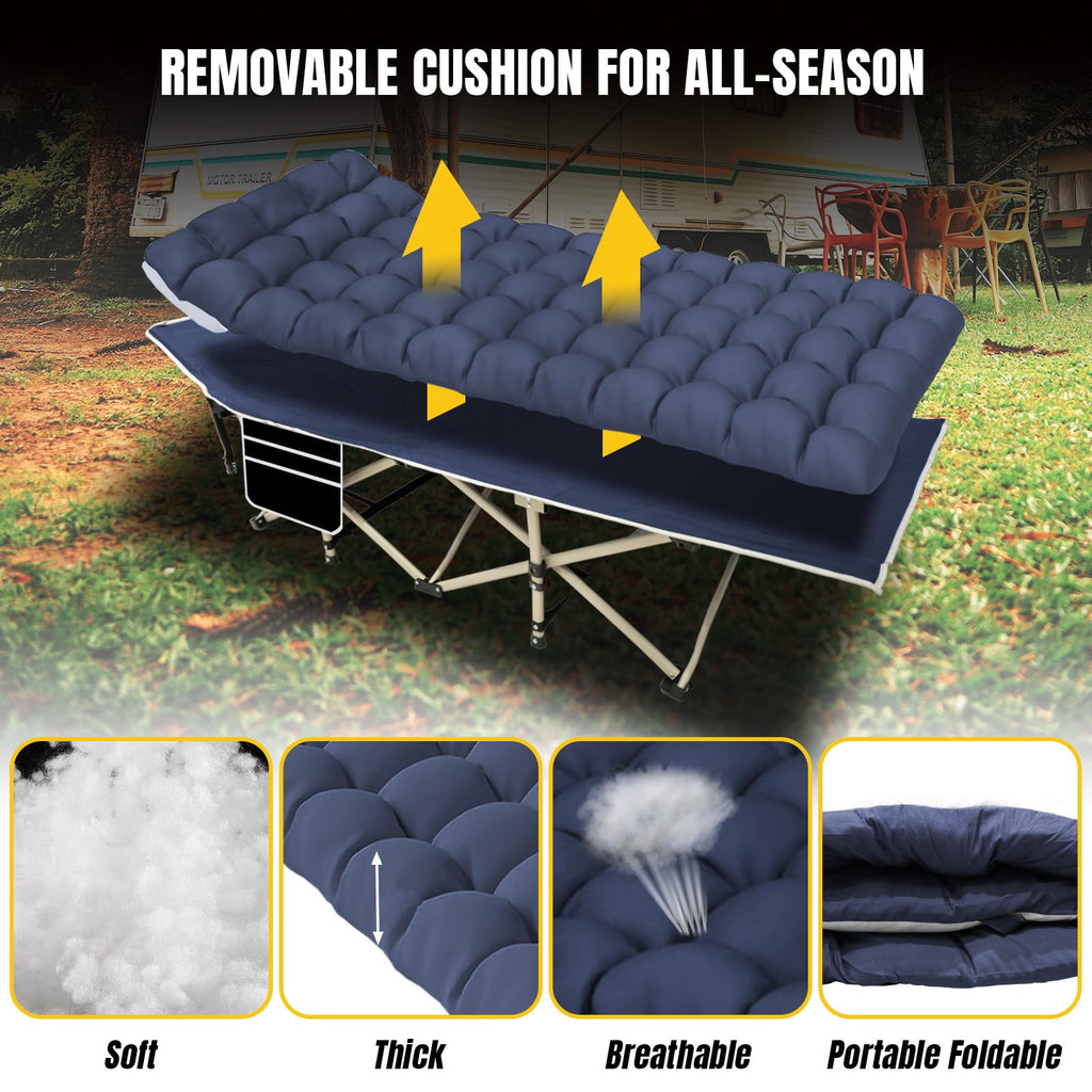 Folding Camping Cot with Mattress and Carry Bag A448
