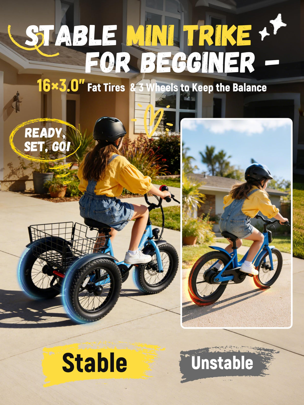 Blue Fat Tire Folding Electric Trike R245790