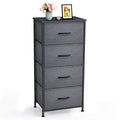 Black Grey 4 Drawer Fabric Storage Dresser W408673