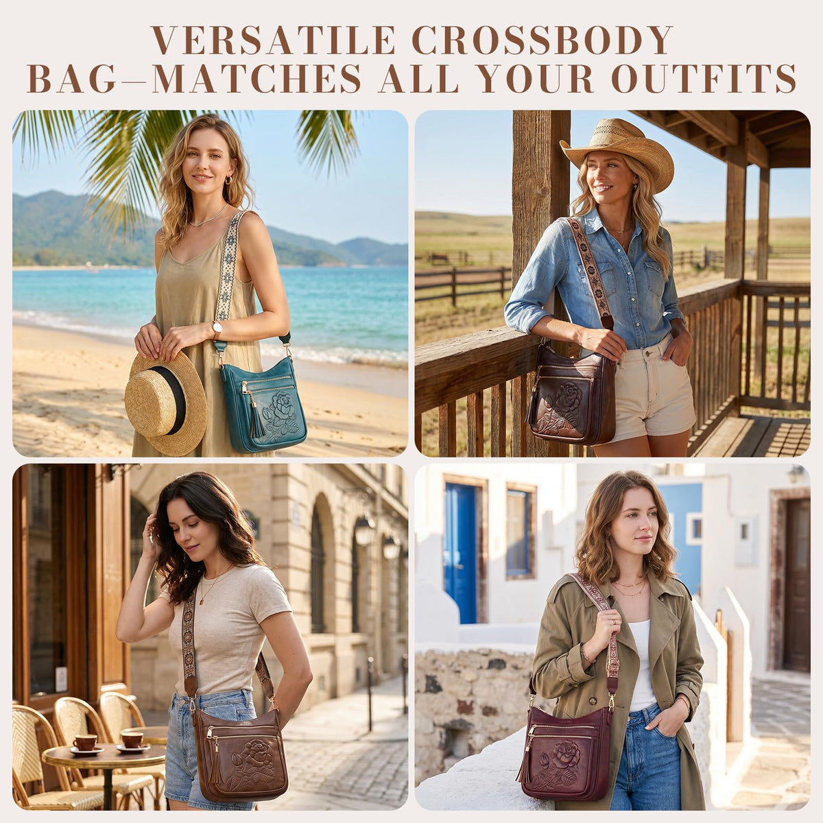 Vegan Leather Crossbody Bag J156