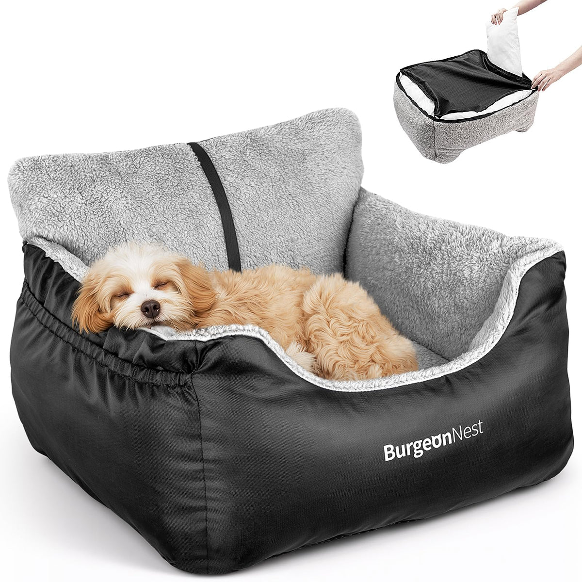 Dog Car Seat for Small Dogs & Cats Under 25 lbs, Black U879