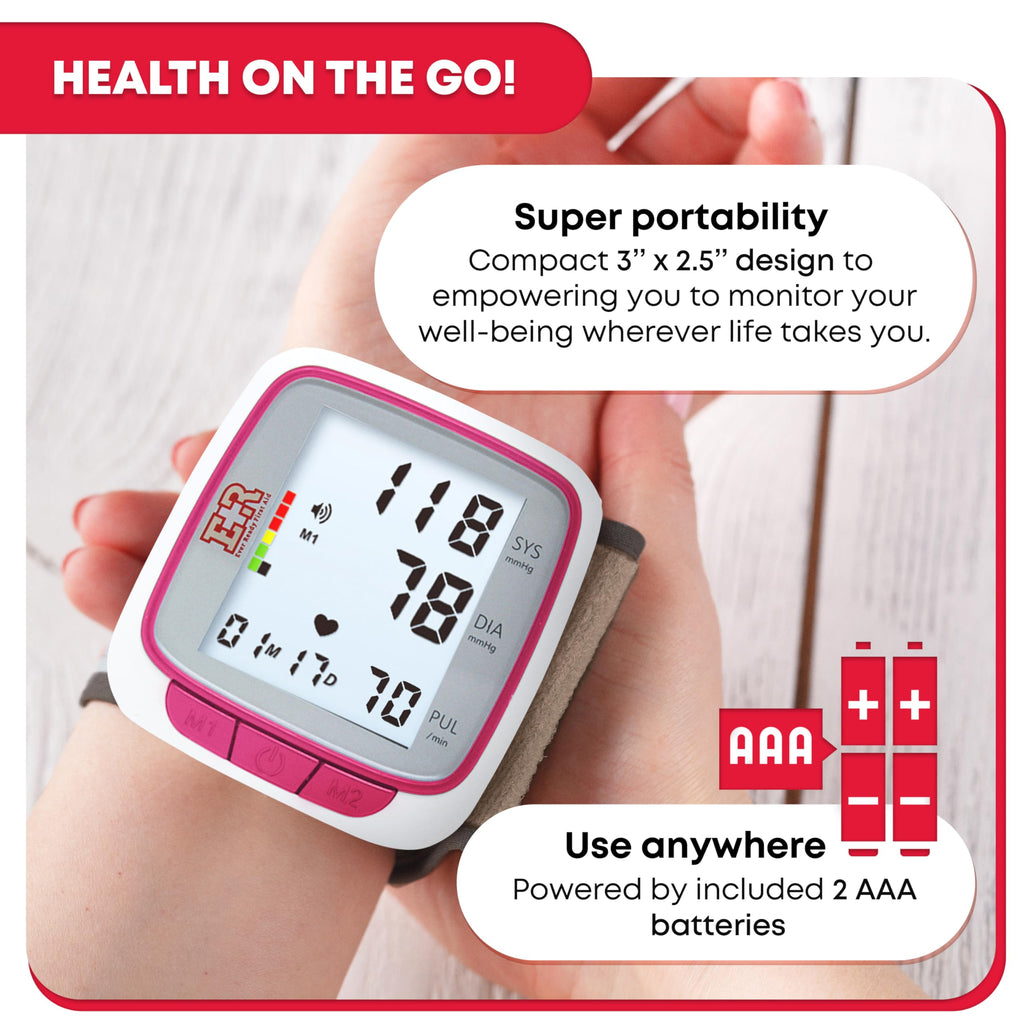 Pink Wrist Blood Pressure Monitor Q304485