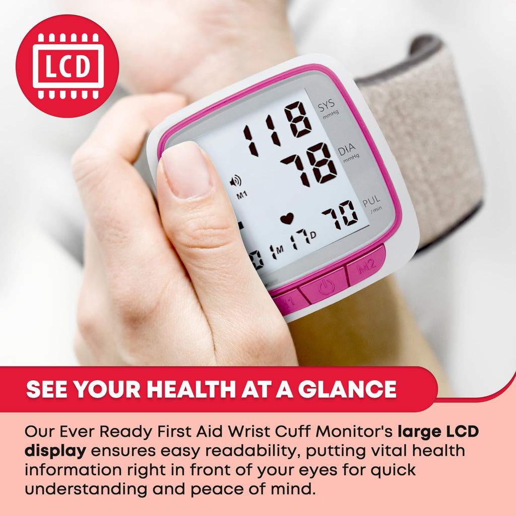Pink Wrist Blood Pressure Monitor Q304485